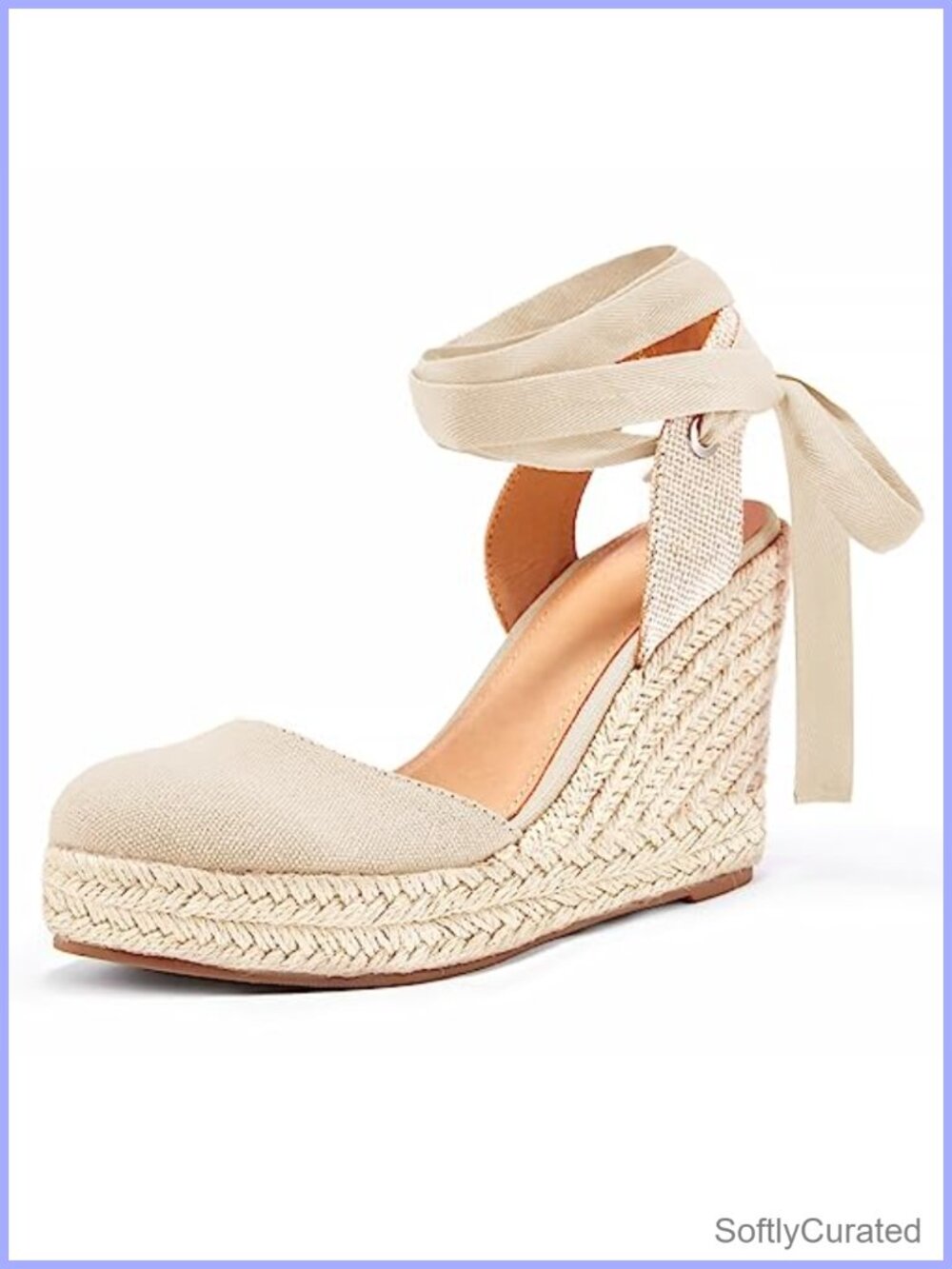 Ermonn Women's Espadrilles Wedge Sandals Platform Closed Toe Ankle Strap Lace Up